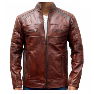 Brown Cafe Racer Jacket