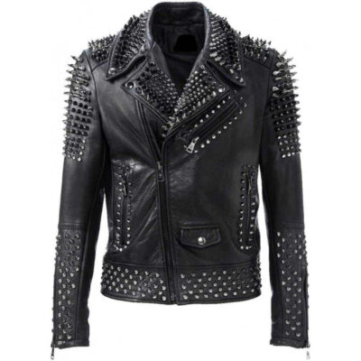 mens studded leather jacket