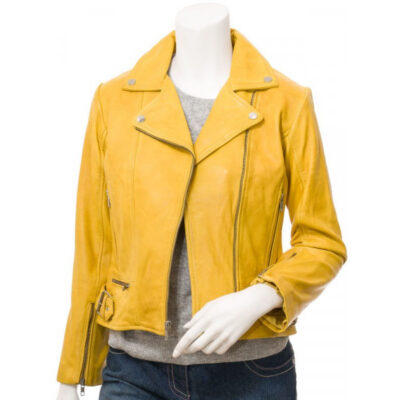 Womens Yellow Leather Jacket
