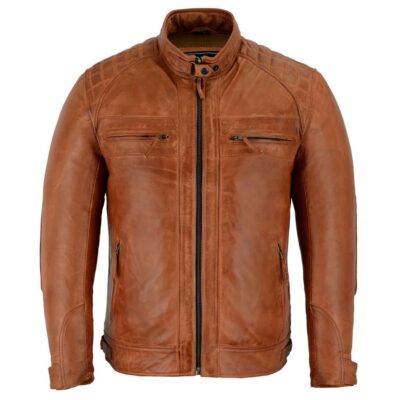 Distressed Brown Leather Jacket